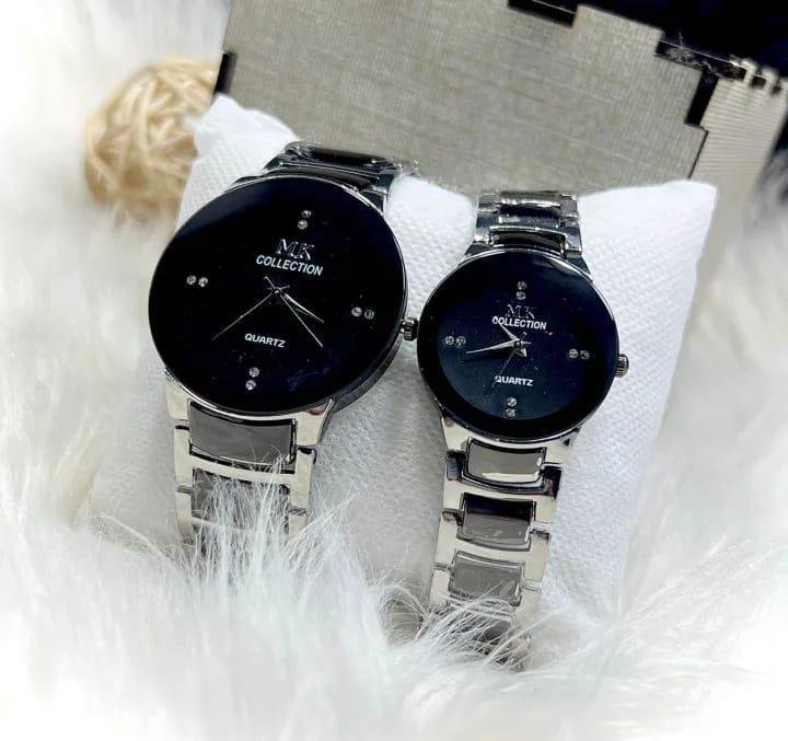 Stylish Unisex Couple Watches- Set of 2 Quartz Movement